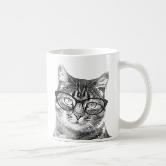 Funny Cat Tasse | Kitten mit Nerdbrille (Rechts)