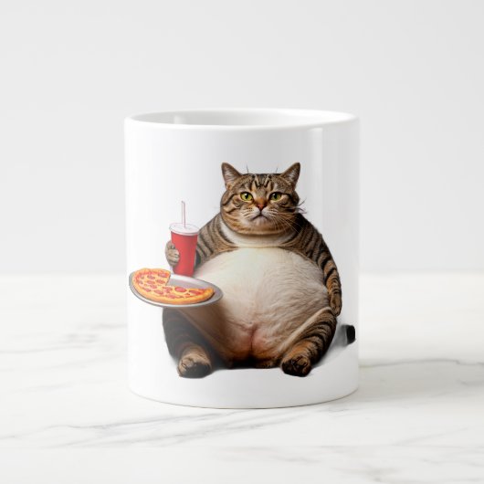 Funny Cat Tasse - Pizza Lover Geschenk Kaffee Cup (Vorderseite)