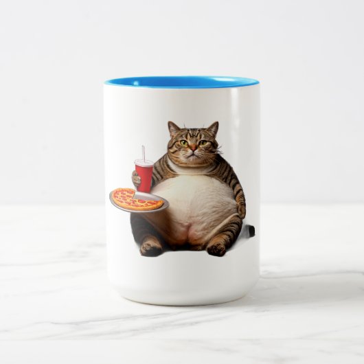 Funny Cat Tasse - Pizza Lover Geschenk Kaffee Cup (Mittel)