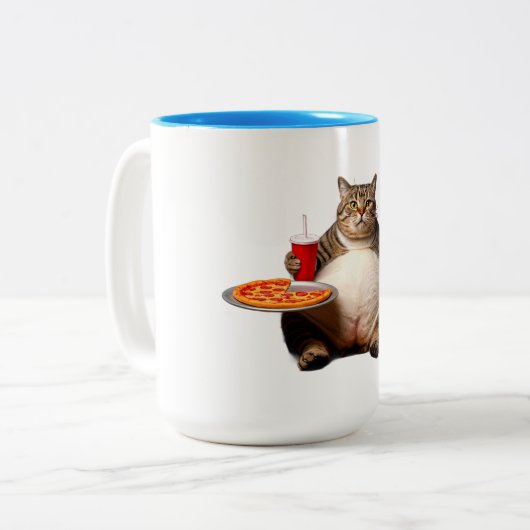 Funny Cat Tasse - Pizza Lover Geschenk Kaffee Cup (Vorderseite Links)