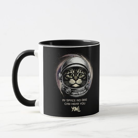 Funny Cat Tasse Spoof Space Parody - Bearbeitbarer (Links)