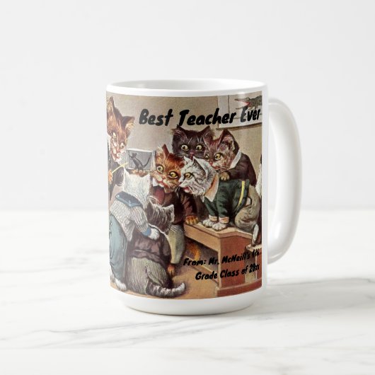Funny Cat Teacher Lehrer Cat Schüler Kaffeetasse (VorderseiteRechts)