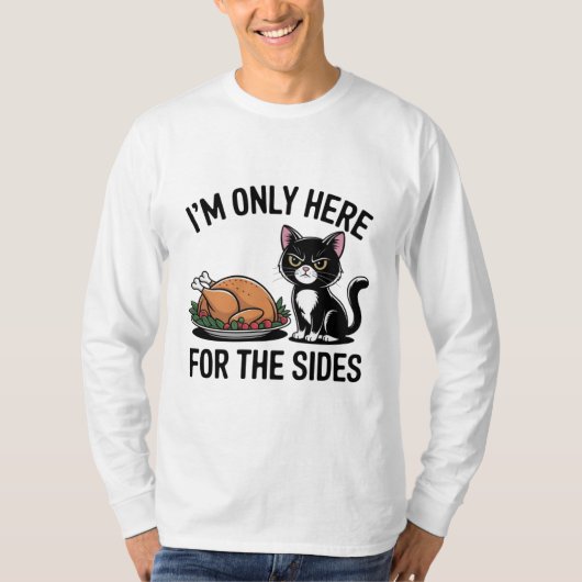 Funny Cat Thanksgiving Sides Shirt (Vorderseite)