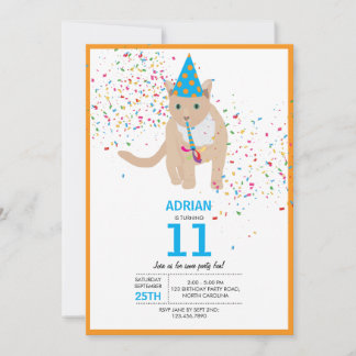 Funny Cat Thema Geburtstagsparty Einladung
