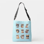 Funny Cat Thema Lässige Cross Body Tasche (Rückseite)
