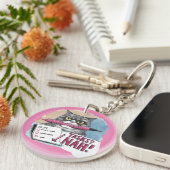 Funny Cat To Do List Pink Schlüsselanhänger (Vorderseite rechts)