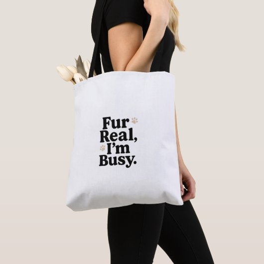 Funny Cat Tote Bag – "Fur Real I'm Busy"_ Cute bag Tasche (Von Nahem)