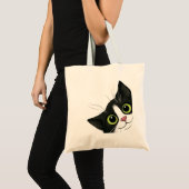 Funny Cat Tote Bag Tragetasche (Vorderseite (Produkt))