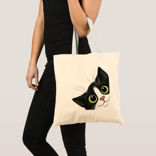 Funny Cat Tote Bag Tragetasche (Vorderseite (Produkt))