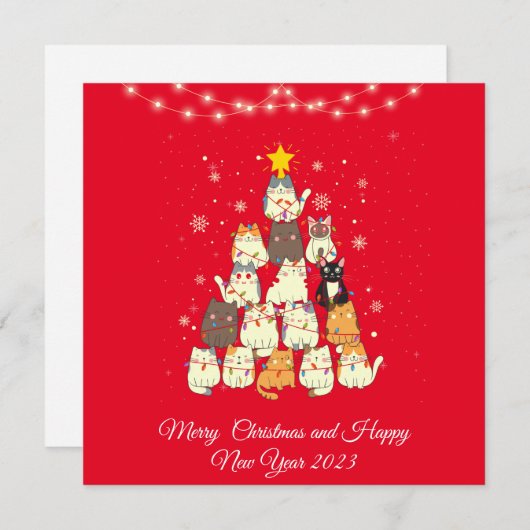 Funny Cat tree Weihnachten (Vorne/Hinten)