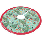 Funny Cat trifft Weihnachtsbaum Polyester Weihnachtsbaumdecke (Schrägansicht)