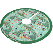 Funny Cat trifft Weihnachtsbaum Polyester Weihnachtsbaumdecke (Schrägansicht)