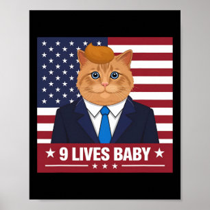 Funny Cat Trump 9 Lebt Baby Funny Vote für Trump Poster