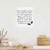Funny Cat Typografie Tongue Twister Poster (Küche)