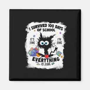Funny Cat überlebte 100 Tage der Schule Es ist sch Magnet