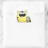Funny Cat Überraschung Runder Aufkleber (Tasche)