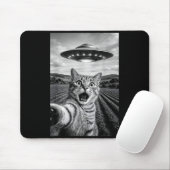 Funny Cat Ufo Alien Bengal Cat Selfie Gift Men Wom Mousepad (Mit Mouse)