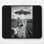 Funny Cat Ufo Alien Bengal Cat Selfie Gift Men Wom Mousepad (Vorne)