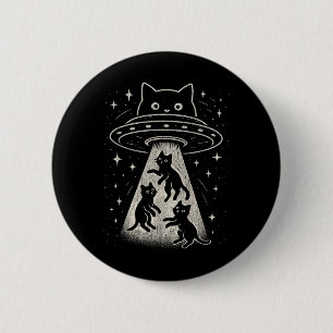 Funny Cat Ufo Niedlich Kitty Space Raumschiff Alie Button