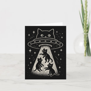 Funny Cat Ufo Niedlich Kitty Space Raumschiff Alie Karte