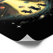 Funny Cat Ufo Niedlich Kitty Space Raumschiff Alie Poster (Ecke)