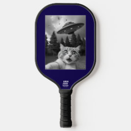 Funny Cat UFO Selfie Pickleball Schläger
