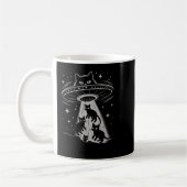 Funny Cat Ufo Spaceship Alien Galaxy Ästhetische Kaffeetasse (Links)