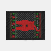 Funny Cat Ugly Christmas Sweater Familie Matching  Fleecedecke (Vorderseite (Horizontal))