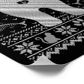 Funny Cat Ugly Christmas Sweater Familie Matching  Poster (Ecke)