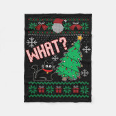 Funny Cat Ugly Christmas Sweater Feline Ugly Chris Fleecedecke (Vorderseite)