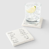 Funny Cat Un Deux Trois Steinuntersetzer (Seitenansicht)