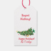 Funny Cat und Christmas Tree Naughty List Geschenkanhänger (Rückseite)