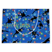 Funny Cat und die Weihnachtslichter Große Geschenktüte (Vorderseite)