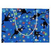 Funny Cat und die Weihnachtslichter Große Geschenktüte (Rückseite)