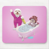 Funny Cat und Hund feiern zusammen Mousepad (Vorne)