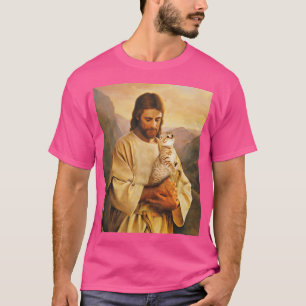 Funny Cat und Jesus Lover T-Shirt