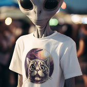 Funny Cat und UFO T-Shirt