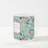 Funny Cat und Weihnachten Strumpf Mattglastasse (VorderseiteRechts)