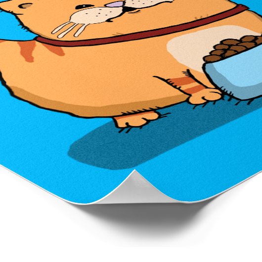 Funny Cat unglücklich Chow Poster (Ecke)