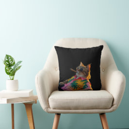 Funny Cat Vacation Pillow - Relaxen Geschenk für V Kissen