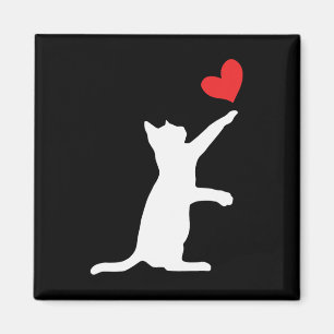 Funny Cat Valentine Niedliches Herz Magnet
