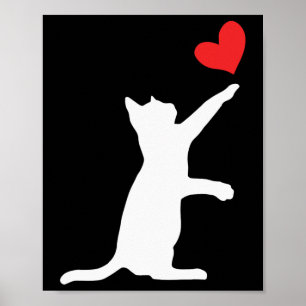 Funny Cat Valentine Niedliches Herz Poster