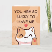 Funny Cat valentine's day cards Karte (Rückseite)