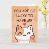 Funny Cat valentine's day cards Karte (Gelbe Blume)