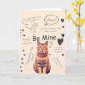 Funny Cat valentine's day cards Karte (Gelbe Blume)