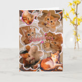 Funny Cat valentine's day cards Karte (Gelbe Blume)