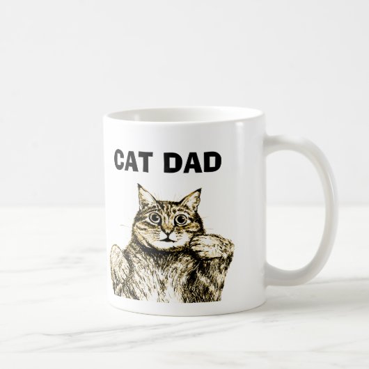 Funny Cat Vater Kaffeemaschine Tasse (Rechts)