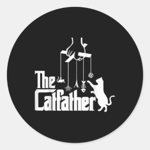Funny Cat Vater Life The Catvater Vaters Day Mens Runder Aufkleber