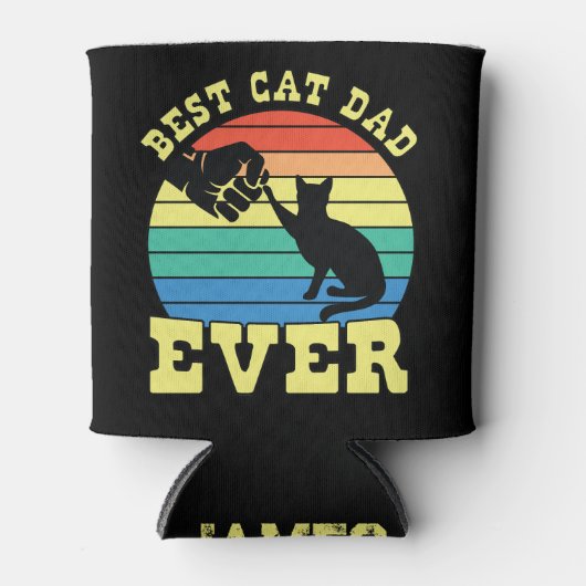 Funny Cat Vater Vater Individuelle Name Geschenk s Dosenkühler (Vorderseite)
