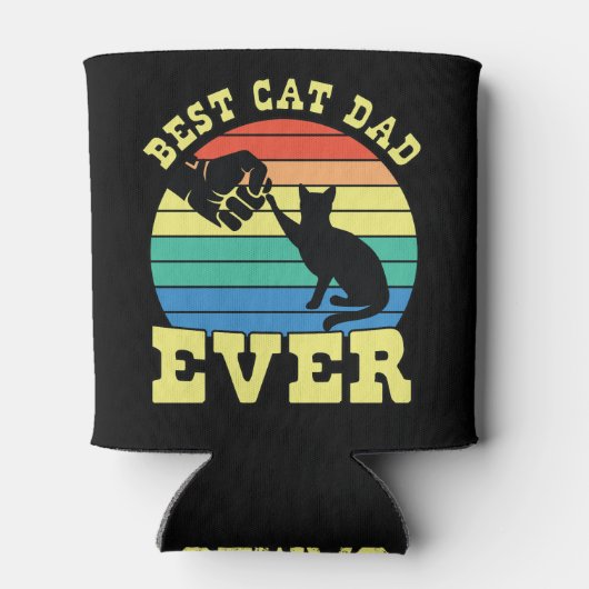 Funny Cat Vater Vater Individuelle Name Geschenk s Dosenkühler (Rückseite)